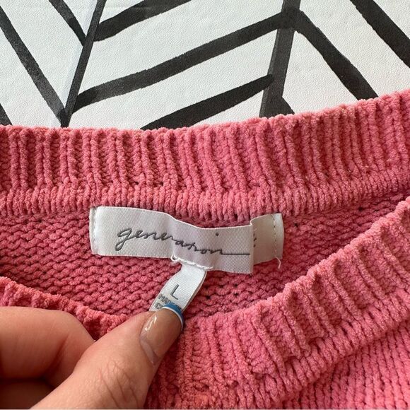 Generation K Cropped Blush Pink Knit Sweater - Picture 4 of 4